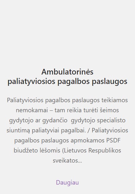 Paslaugos | Paliatyvios Medicinos Klinika